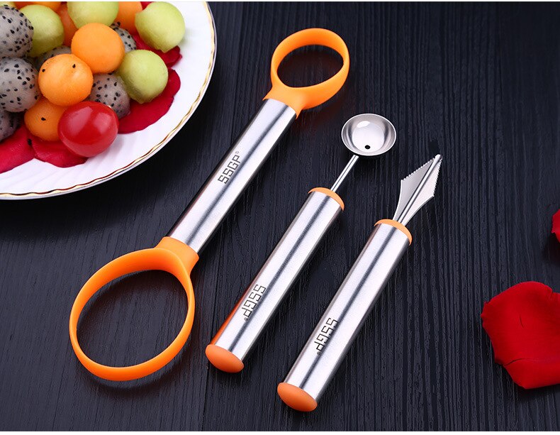 Stainless Steel Multifunction Fruit Carving Knife Ball Digger Sets Fruit Peeler Watermelon Cutter Fruit Spoon