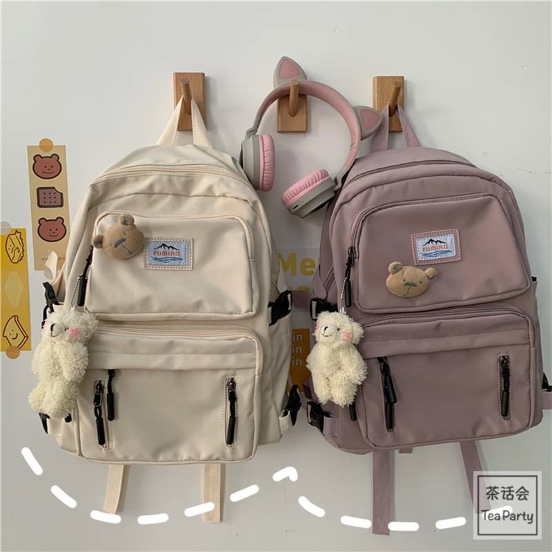 Mochila De estudiante para mujer, famosa , negra, informal, para adolescentes, Sac A Dos, bolsa de libros