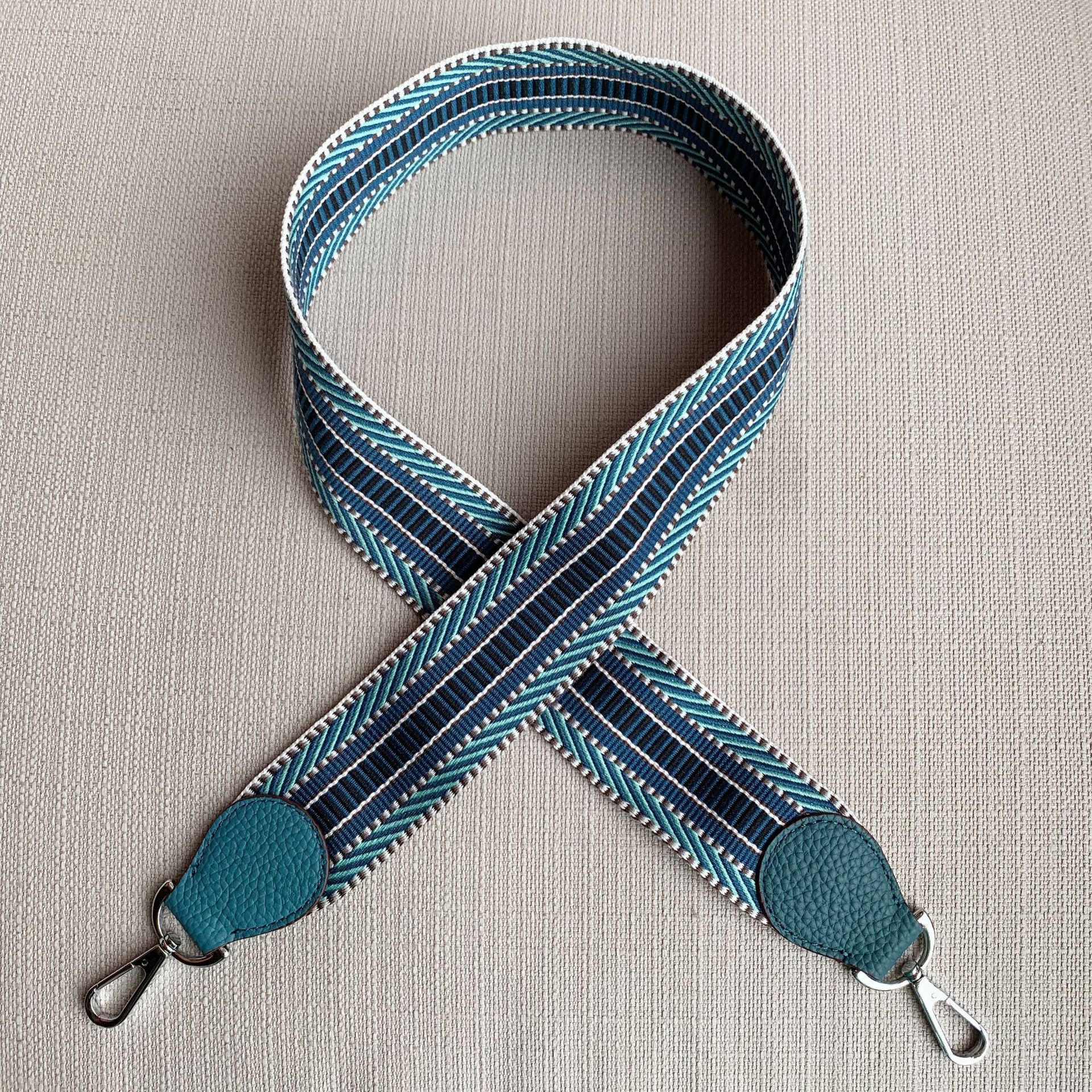 Breien brede tas riem leren handtas schouderriem accessoire zilveren gesp merk