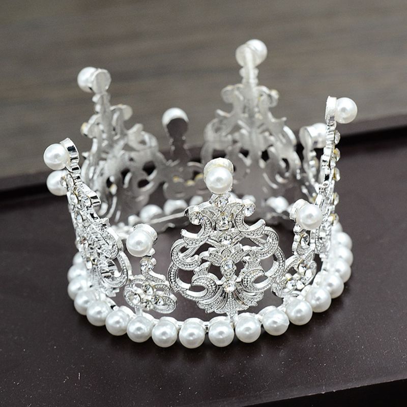 Hoofdband Accessoires Shiny Rhinestone Faux Pearl Crown Pasgeboren Fotografie Props Baby Photoshoot Verjaardagsfeestje