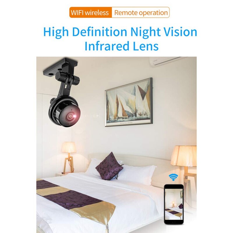 1080p wifi mini baby monitor kamera husholdning trådløse kameraer hjemmevideo overvågning indendørs  v380 videokamera
