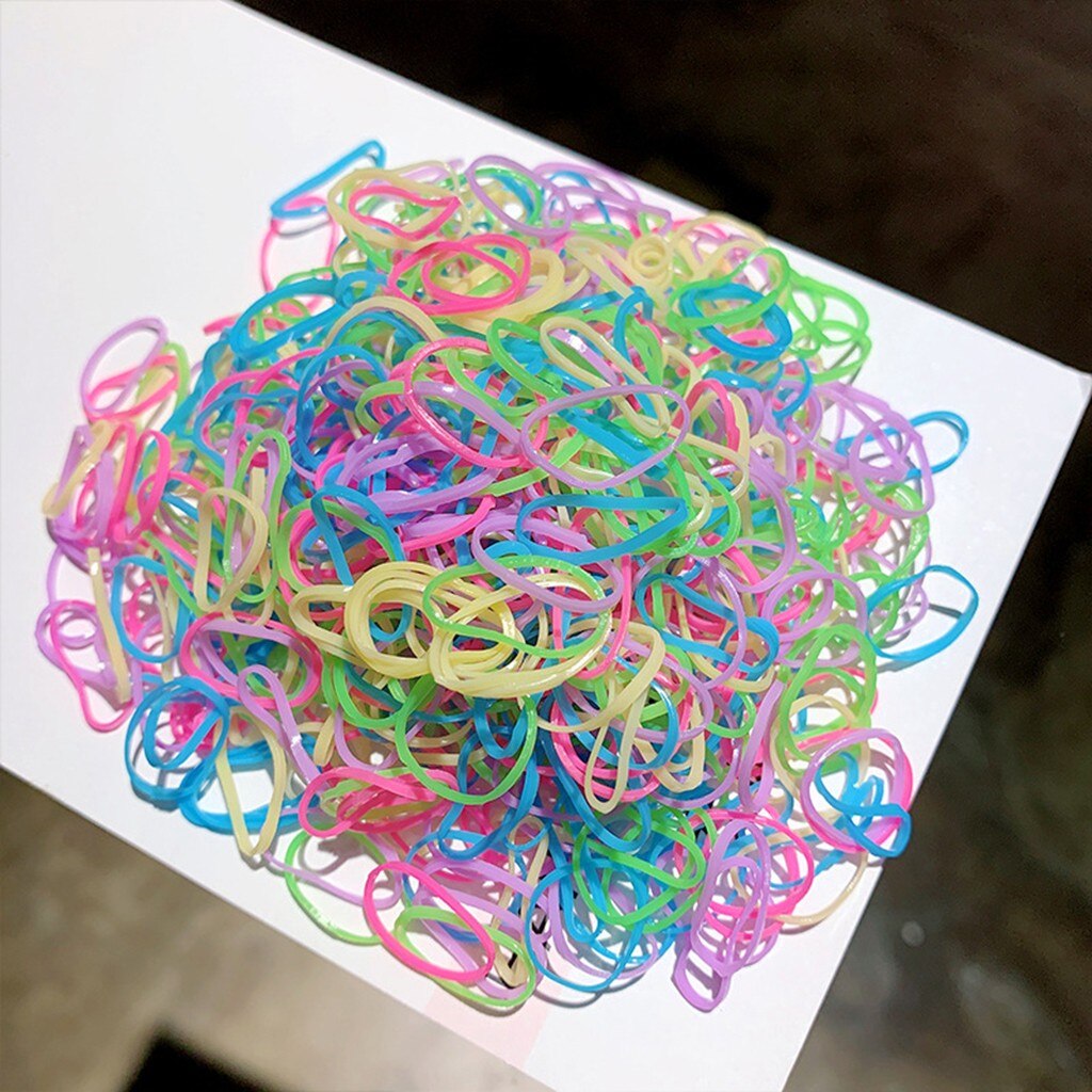 1000 Stck/Pack Mädchen Bunte Kleine Einweg Gummi Band Gummi Pferdeschwanz Halfter Elastische Haar Band