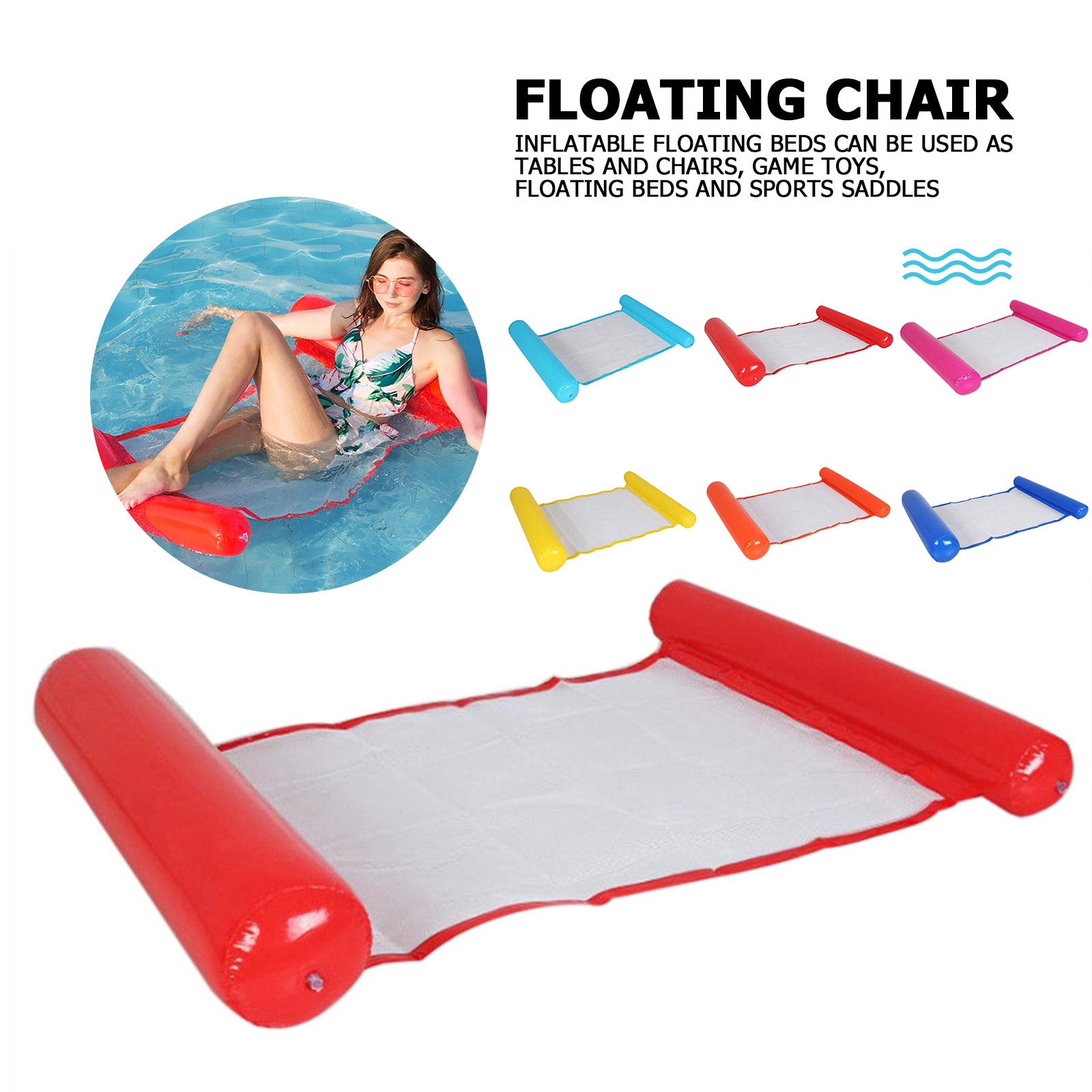 Floating Water Hammock Float Lounger swimming Bed Chair Pool Party Summer Water Sports Beach Mattress Sea Outdoor Tools