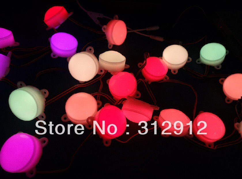 45mm diameter DC12V milky cover WS2801 pixel module,3pcs leds inside;0.72W;20pcs a string