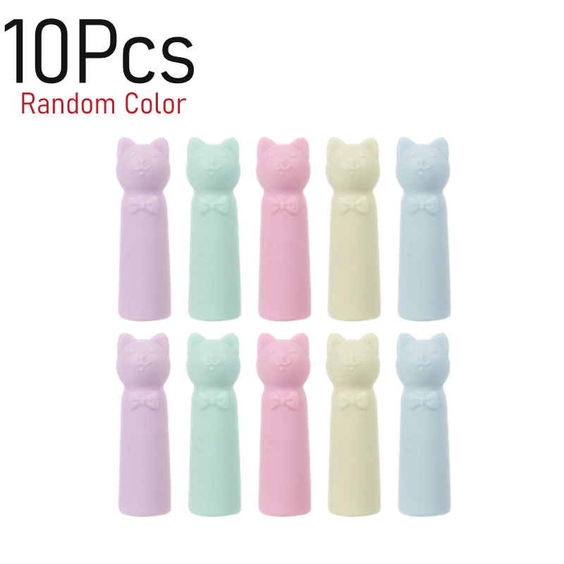 1-20Pcs Cat Erasers Pencil Tip Cap Kawaii Wipe Clean Rubber Eraser Cute Pen Topper Cap Student Stationery School Office Supplies: Burgundy