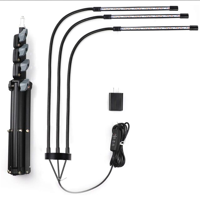 Luz LED para cultivo de plantas de semillero, luz led para crecimiento de plantas de espectro completo, USB 5V, planta de interior: Three tubes EU