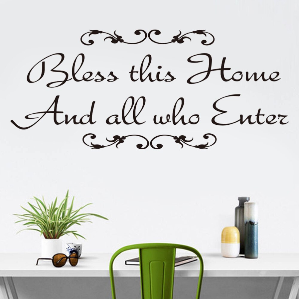 Bless This Home And All Who Enter Wall Stickers Wall Decals Vinyl Art