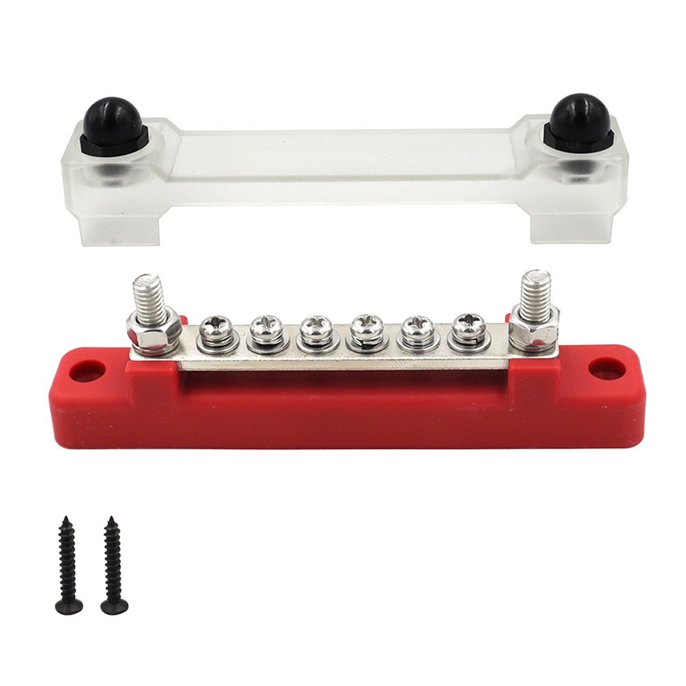 Bornier de voiture barre de Bus négatif 12V, bloc de Distribution d'énergie M8 Termianl Bus pour automobile bateau système solaire noir rouge: Orange