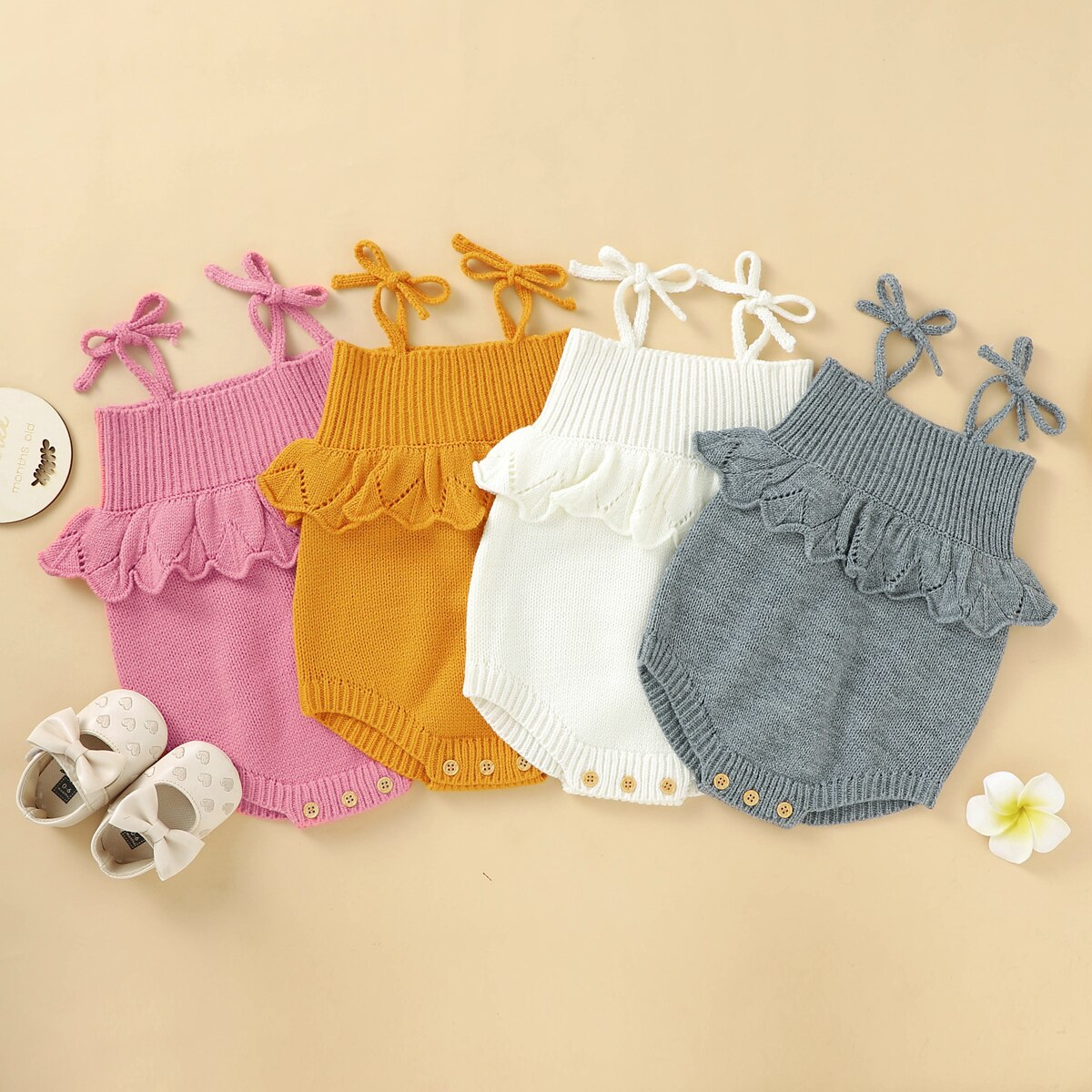 Été bébé garçon filles tricot body solide mignon Crochet enfant en bas âge printemps jarretelle infantile belle tricot vêtements