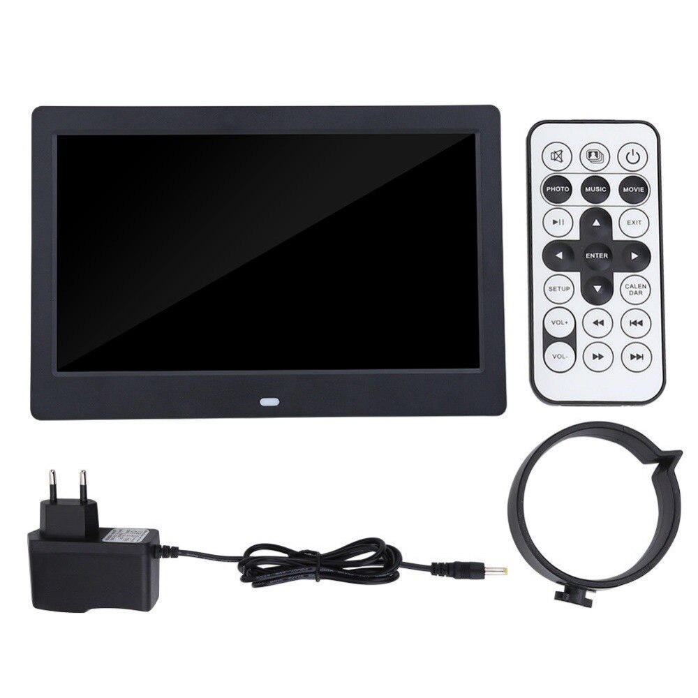 デジタルフォトフレーム 10 インチ HD TFT-LCD 1024*600 デジタルフォトフレームアラームクロック MP3 MP4 ムービープレーヤー: Black / 英国プラグ