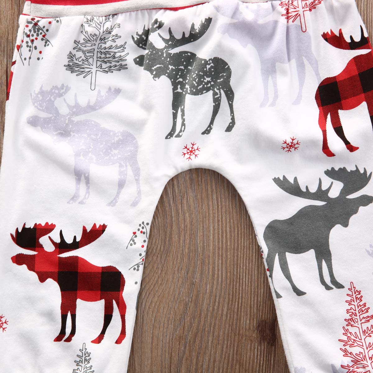 Pudcoco Christmas Pants Newborn Baby Boys Girls Casual Deer Bottom Kids Elastic Wasit Leggings Trousers 0-24M