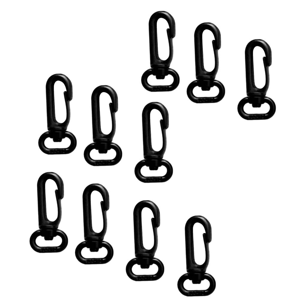 10 Pieces Strong Plastic Swivel Spring Snap Hook Clip Fits 12mm Webbing Strong Lightweight and Durable