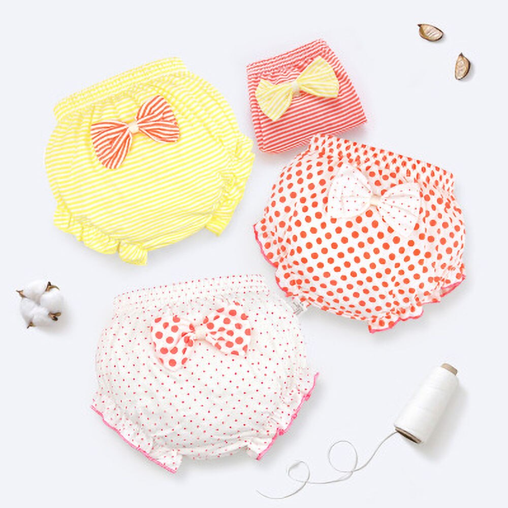 Culotte à pois pour femmes de 1 à 3 ans, sous-vêtements mignons et chauds pour petites filles, avec nœud,