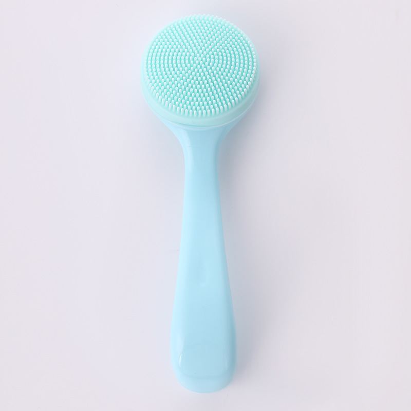 Double Sided Silicone Facial Cleanser Brush Soft Hair Face Massage Wash Brush Blackhead Remover Portable Skin Care Tool: WHITE