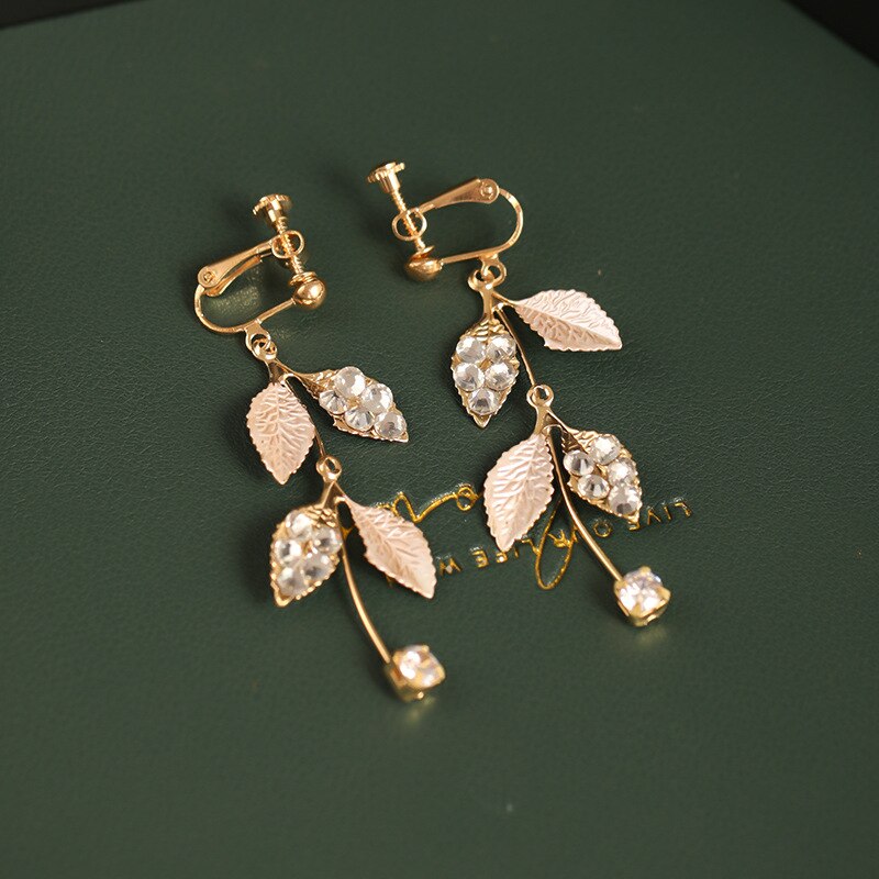 Koreanisch Stirnbänder für Frauen, Blume, Blatt Kristall Haar Perlen Ohrringe Schmuck-setzt für Braut Noiva Hochzeit FORSEVEN