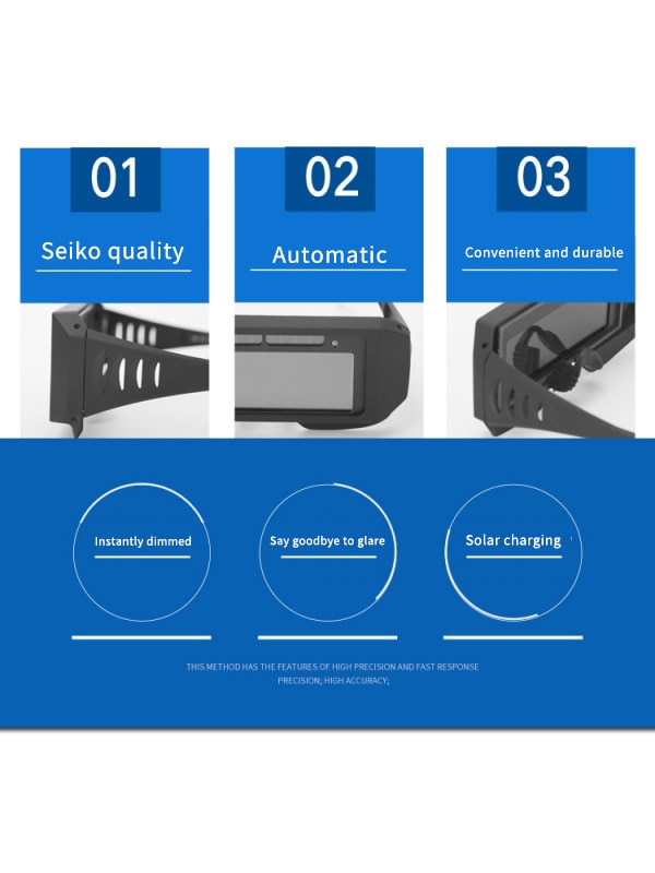 Auto Darkening Welding Helmet Automatic Light Change Auto Darkening Anti- Eyes Shied Goggle Glasses for Eyes Glasses