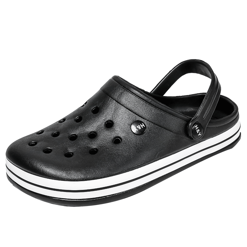 Sandali da uomo Crocks scarpe da foro estive zoccoli in gomma Crok scarpe da giardino EVA pantofole da uomo piatte blu Crocse da spiaggia