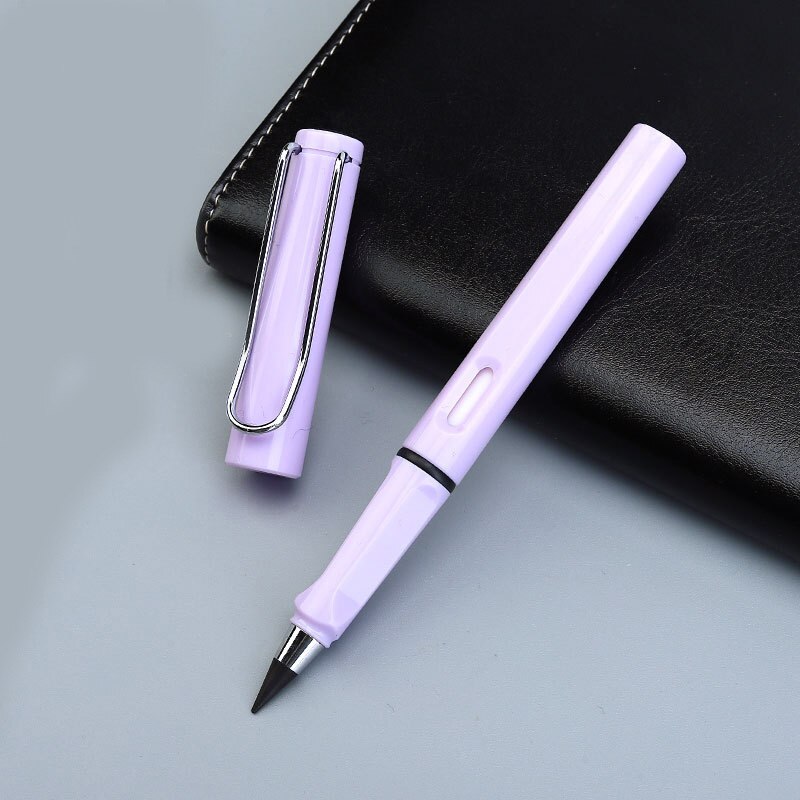 Technology Unlimited Writing Pencil No Ink Novelty Eternal Pen Art Sketch Painting Tools School Supplies Stationery: Light purple