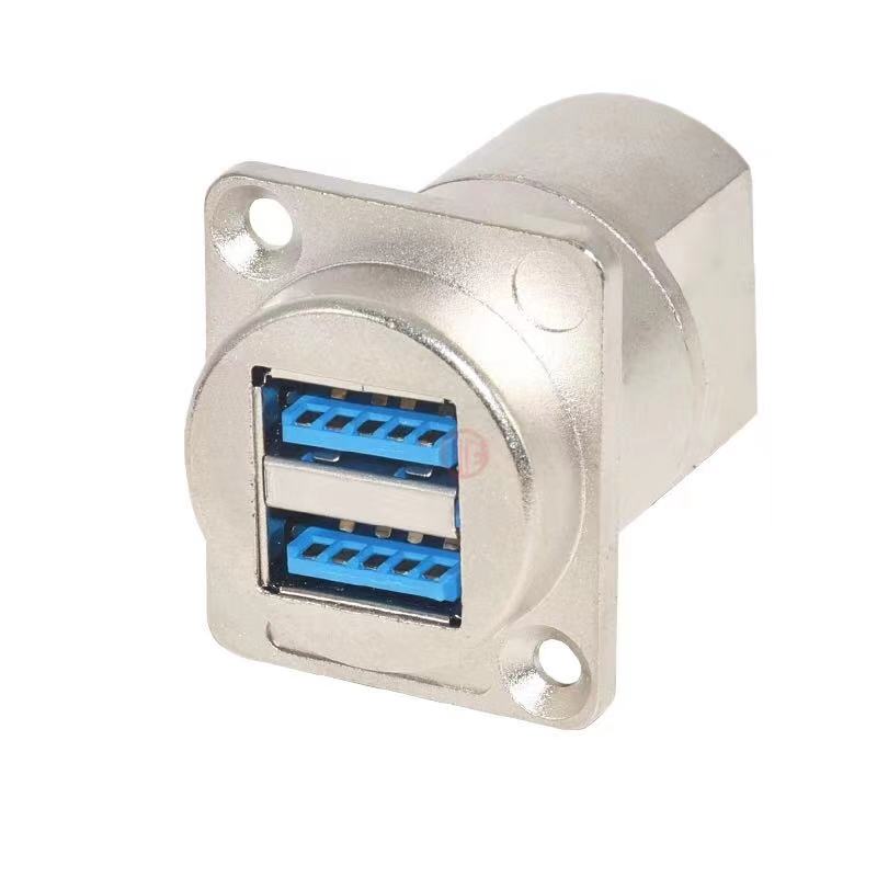 High qualityType D USB2.0 docking module Printer port A to port B USB3.0 Fixed female socket signal extension panel Dual Channel: white USB-3.0-ST
