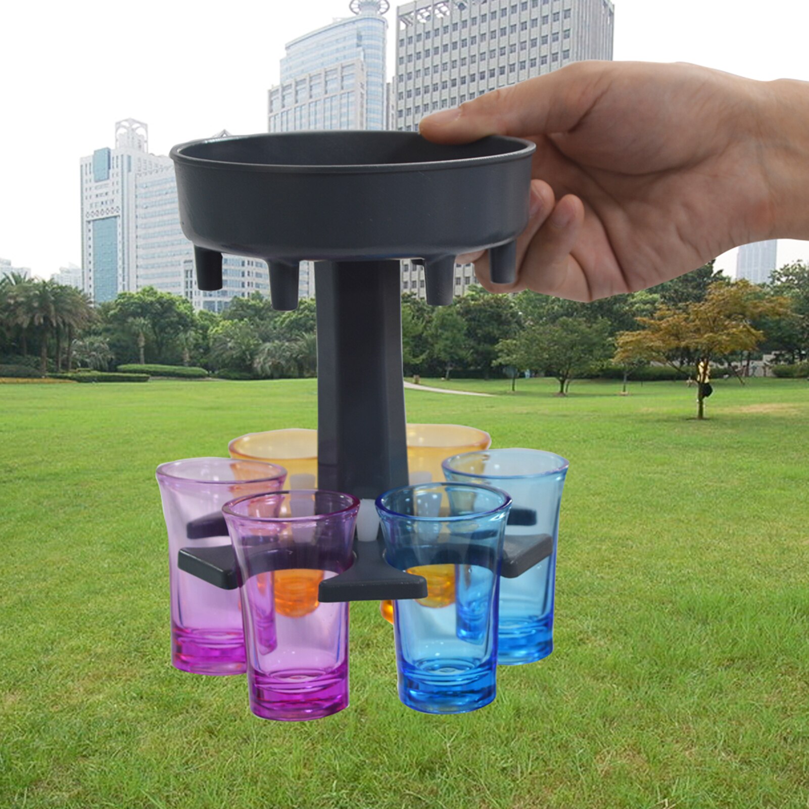 6 Shot Wine Dispenser Holder Glass Rack Cooler Beer Beverage Dispenser Shot Party Bar Accessories