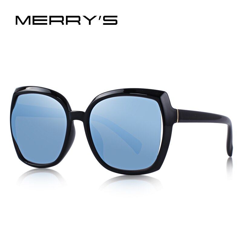 MERRYS Women Cat Eye Sunglasses Lady Polarized Driving SunGlasses 100% UV Protection S6087: C03 Blue