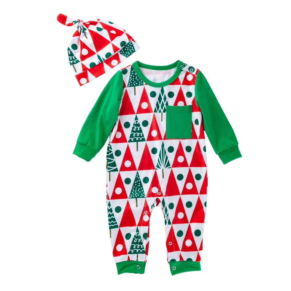 Kerst Dag 0-24 Maanden Baby Peuter Baby Meisjes &amp; Jongens Jurk Lange Mouw Jumpsuit-Kinderkleding-santa Boom Afdrukken: 3M