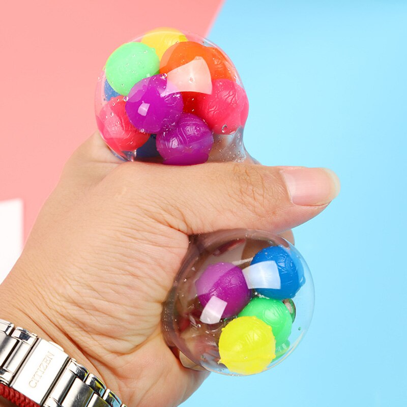 Clear Stress Ball Colorful Ball Autism Decompression Emotional Squeeze Relief Anxiety Fun Health Gadgets Adult Children