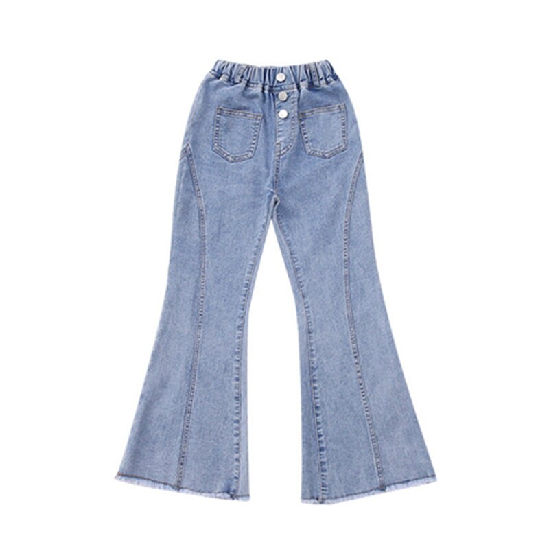 Jeans svasati alla moda per bambini ragazze pantaloni in Denim elastico in vita primavera autunno nuovi Jeans Skinny per pantaloni Casual per bambini adolescenti