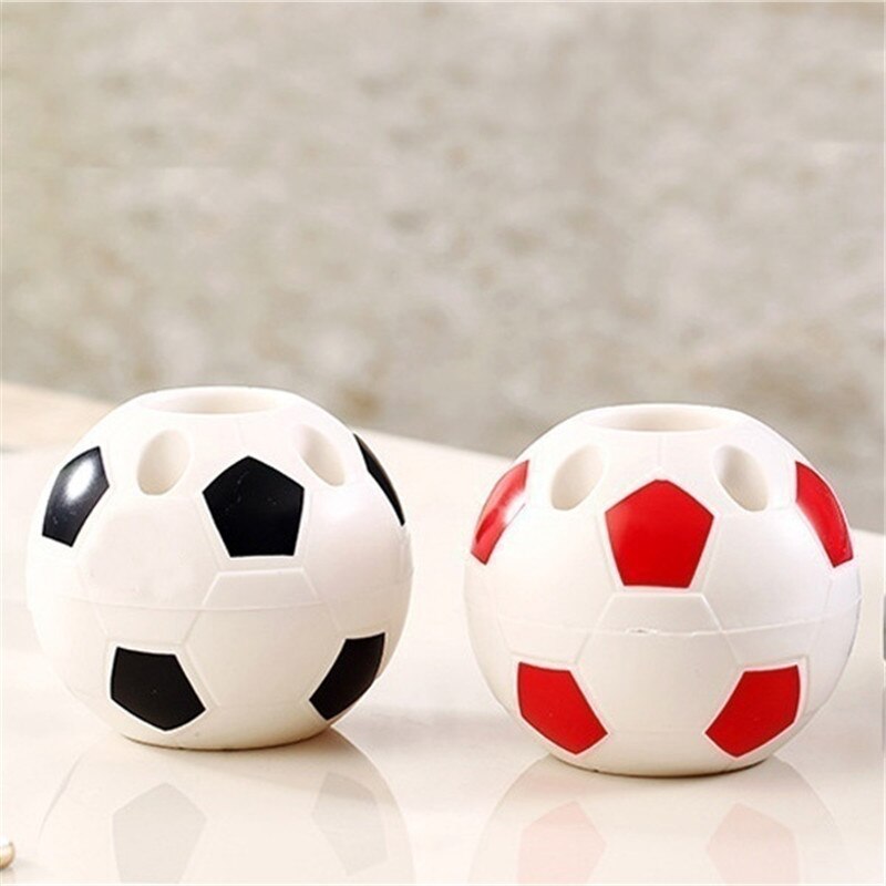Portalápices de fútbol para estudiantes, soporte para cepillos de dientes con forma de fútbol, organizador de escritorio, contenedor, decoración de mesa para niños,