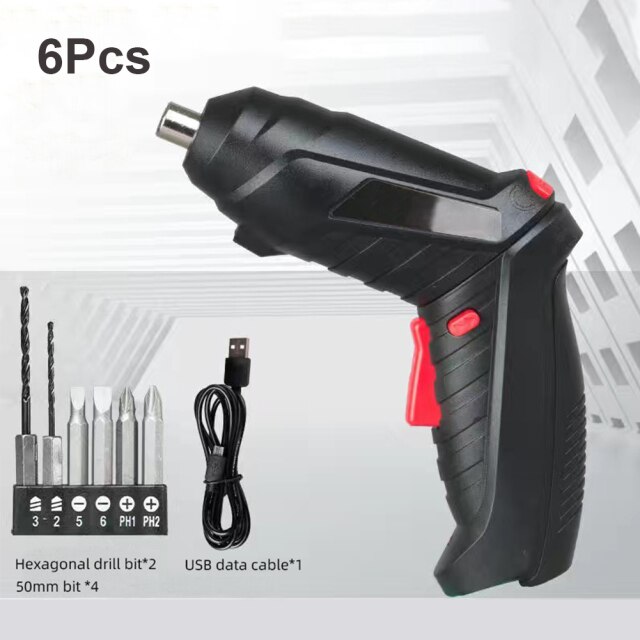 Electric Screwdriver with Light 3.6V Portable Cordless Screwdriver Rechargeable Power Tools with Bits Home Tool Accessories: 02