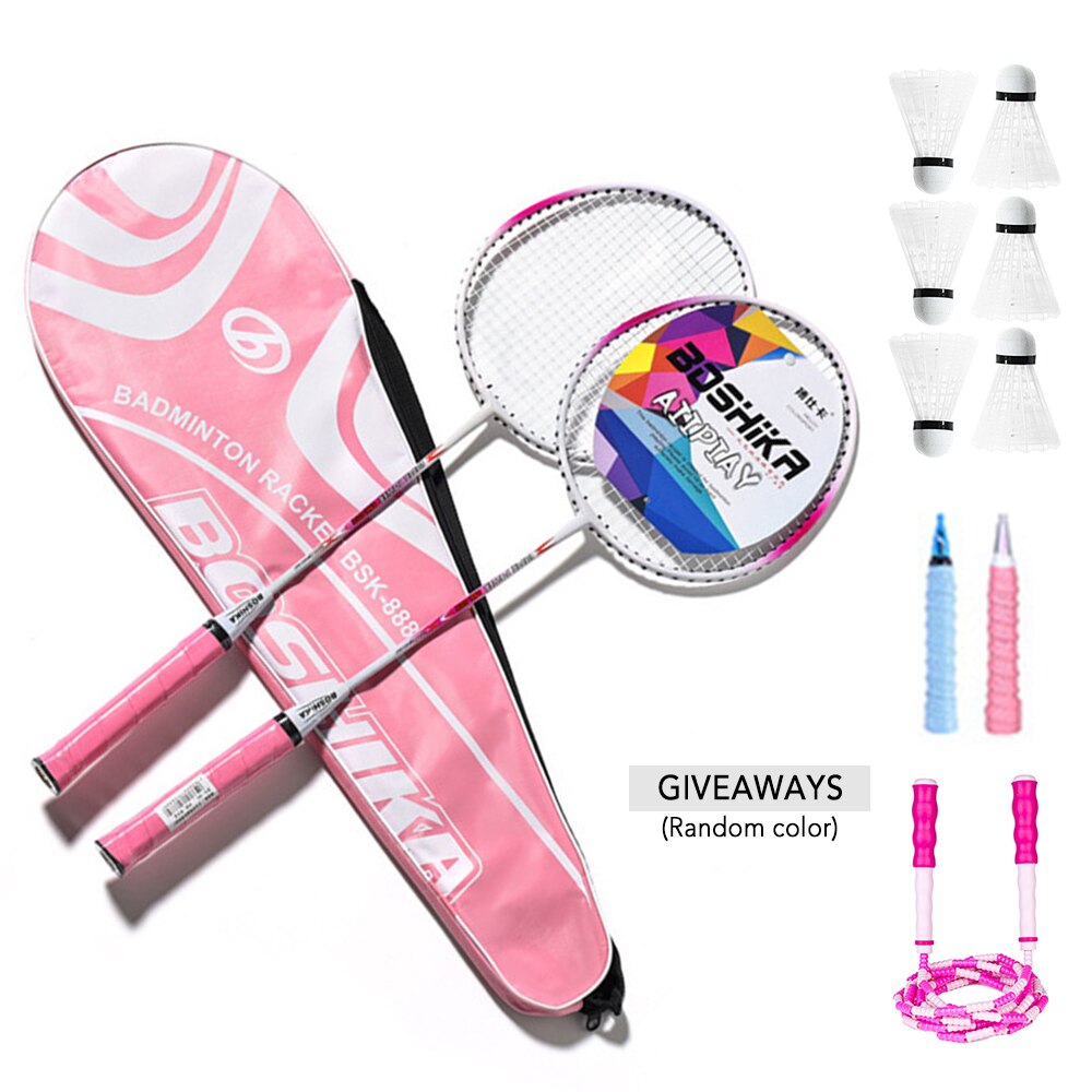 Badminton Racket Set Ijzer Legering Training Badminton Racket Set Voor Volwassenen Met 6 Shuttles 2 Grips Draagtas En Jump touw