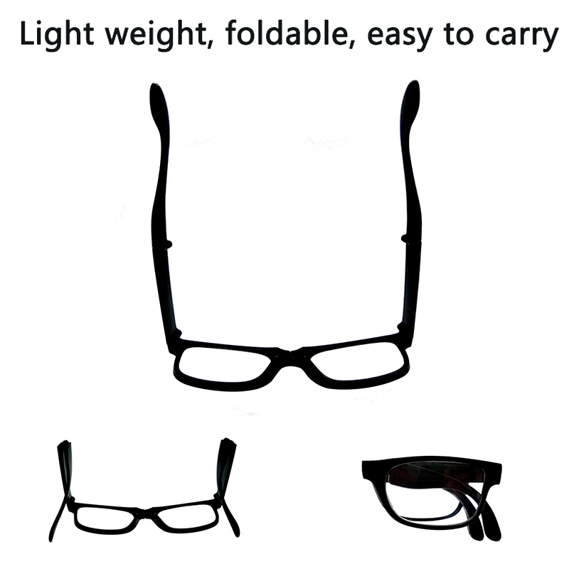 Occhiali da lettura pieghevoli Unisex portatile Mini leggero chiaro Anti luce blu occhiali presbiti Full Frame nero con custodia