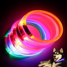 Led Night Flashing Luminous Fluorescent Dog Cats Collar Waterproof USB Charging Pet Puppy Neck Collar Home Garden Rechargeable