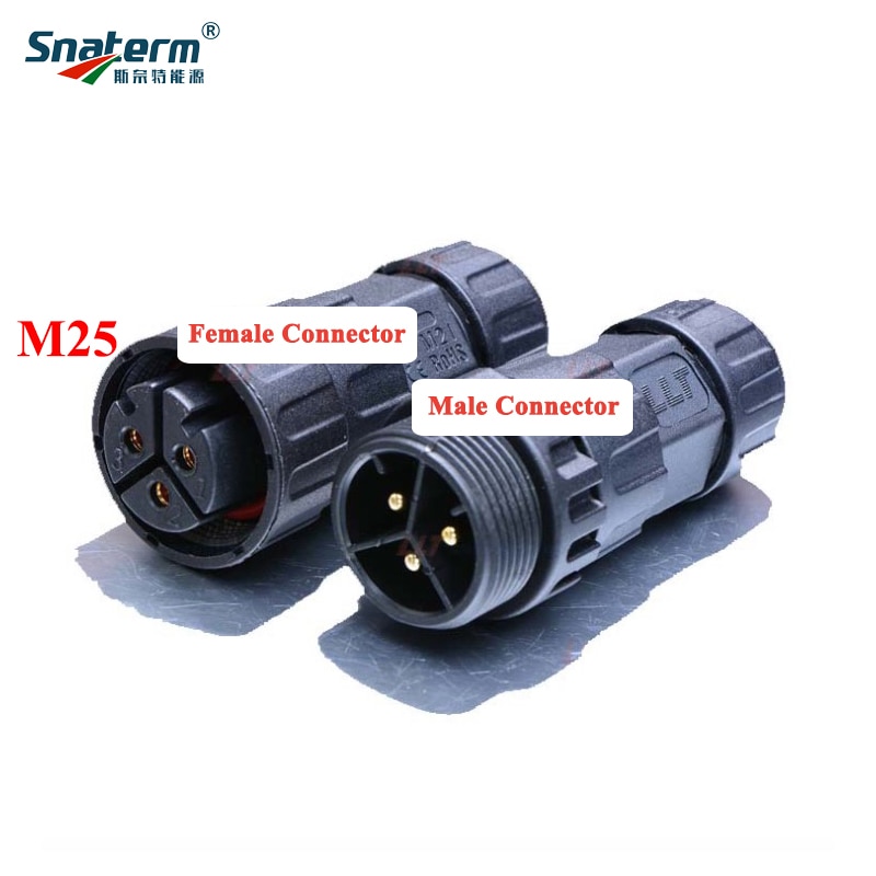 Conector macho/hembra M19 o M25 de 3 pines para Cable de alimentación, inversor de conexión a Microred SG 200-700W 800-1400W