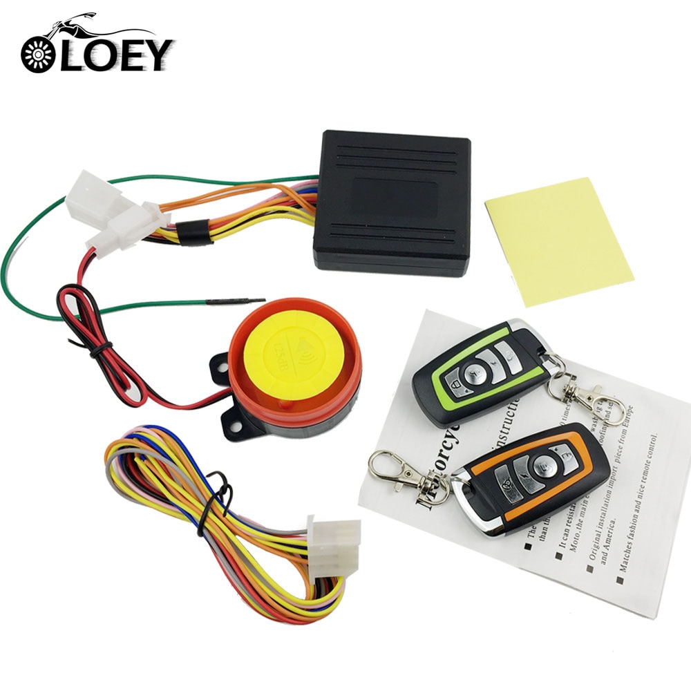 12V Motorcycle Scooter Bike Smart Anti-Theft Security Alarm System Remote Engine Start 2Pcs Control Universal