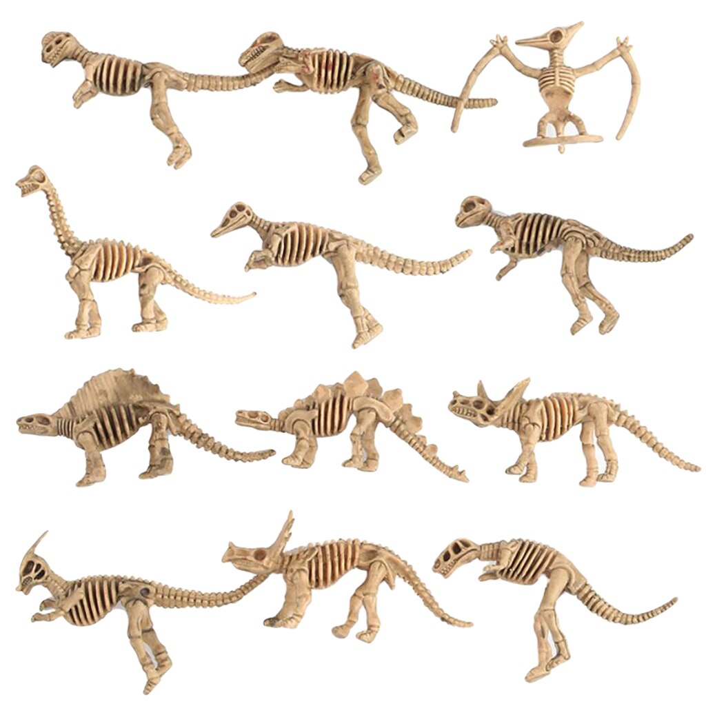 12 Stuks Plastic Dinosaurus Skelet Simulatie Dinosaurussen Model Cijfers Toys