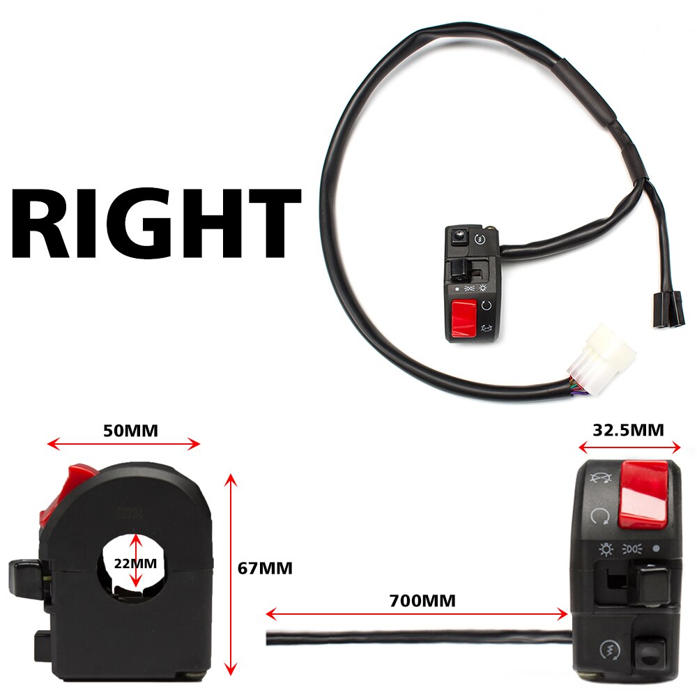 Bike Kill Switch Motorcycle Turn Signal Switches Moto Hazard Horn Passing for Suzuki GN250 Honda CG125 CB125 CB250 CB300 CB650: RIGHT