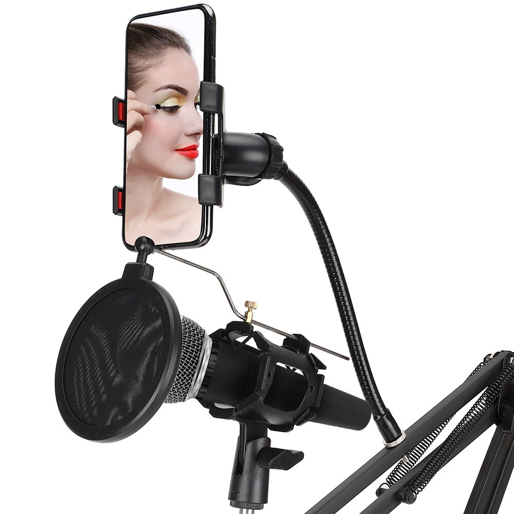 Adjustable Microphone Stand Set Folding Recording Support Clip Accessory Adjustable Rotating Mount 4.5cm / 1.7in