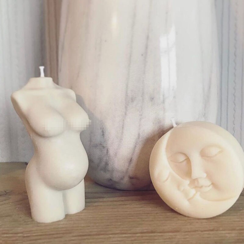 Molde de silicona con forma de vela para mujer embarazada, cuerpo Torso, de vela, molde de silicona de forma humana, fabricación de velas