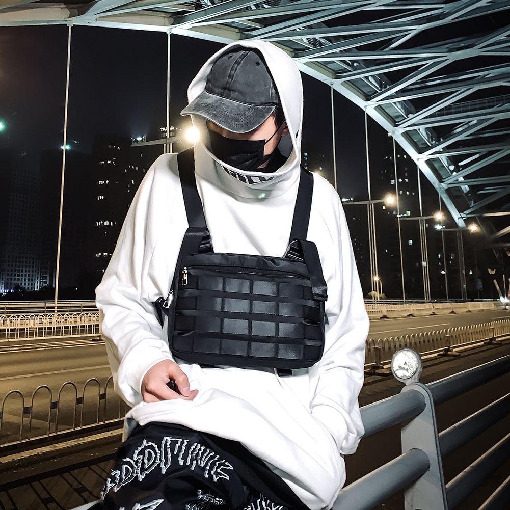 Multi-função peito saco colete para homem mulher hip hop náilon shoulderbagtravel streetwear cintura pacote colete streetwear saco