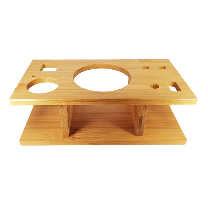 9 Bar Set, Stainless Steel Cocktail Shaker Bar Tools with Stylish Wood Stand: Wood Rack