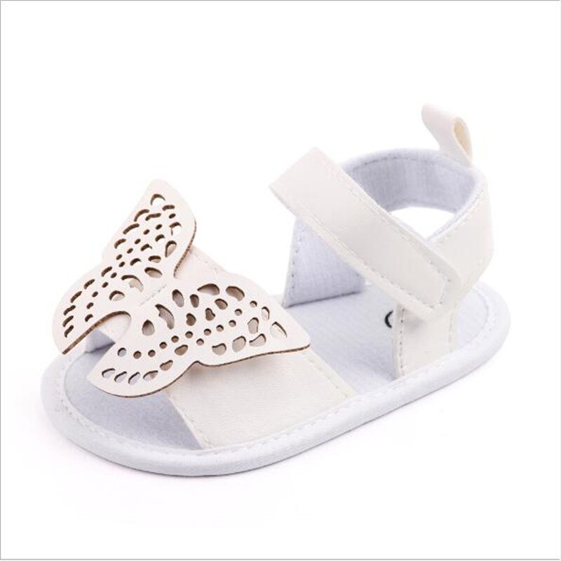 Nuevos zapatos de verano para niños antideslizantes, transpirables, sandalias de PU para recién nacidos, zapatos de cuna blandos para niñas, primeros caminantes: Blanco / 0-6 meses