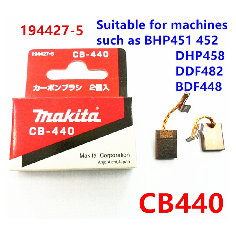 1 Paar Original Makita Kohlebürsten für Elektromotoren CB440 194427 -5 3x10x13,5mm