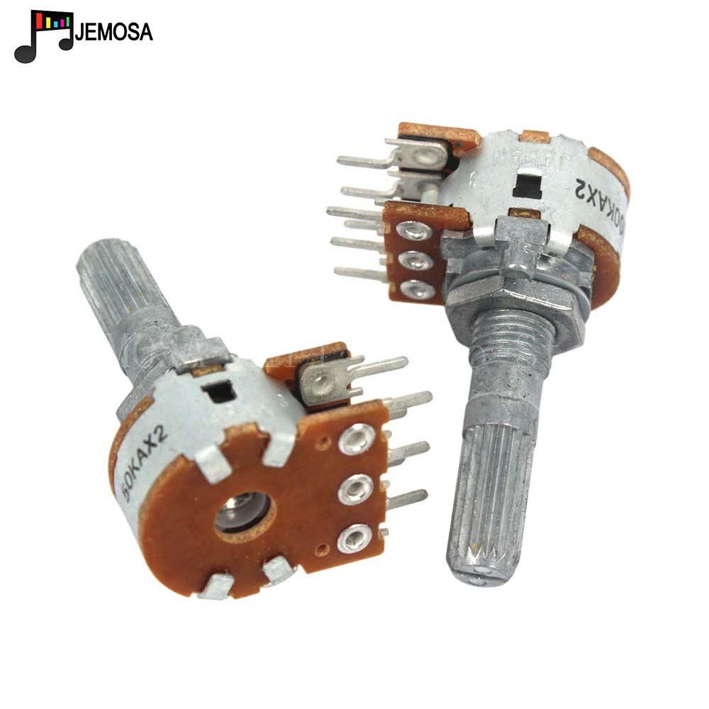 2 pièces japon alpes potentiomètre RK16 16 Type 50KA 100KA Double Union potentiomètre aluminium arbre potentiomètre