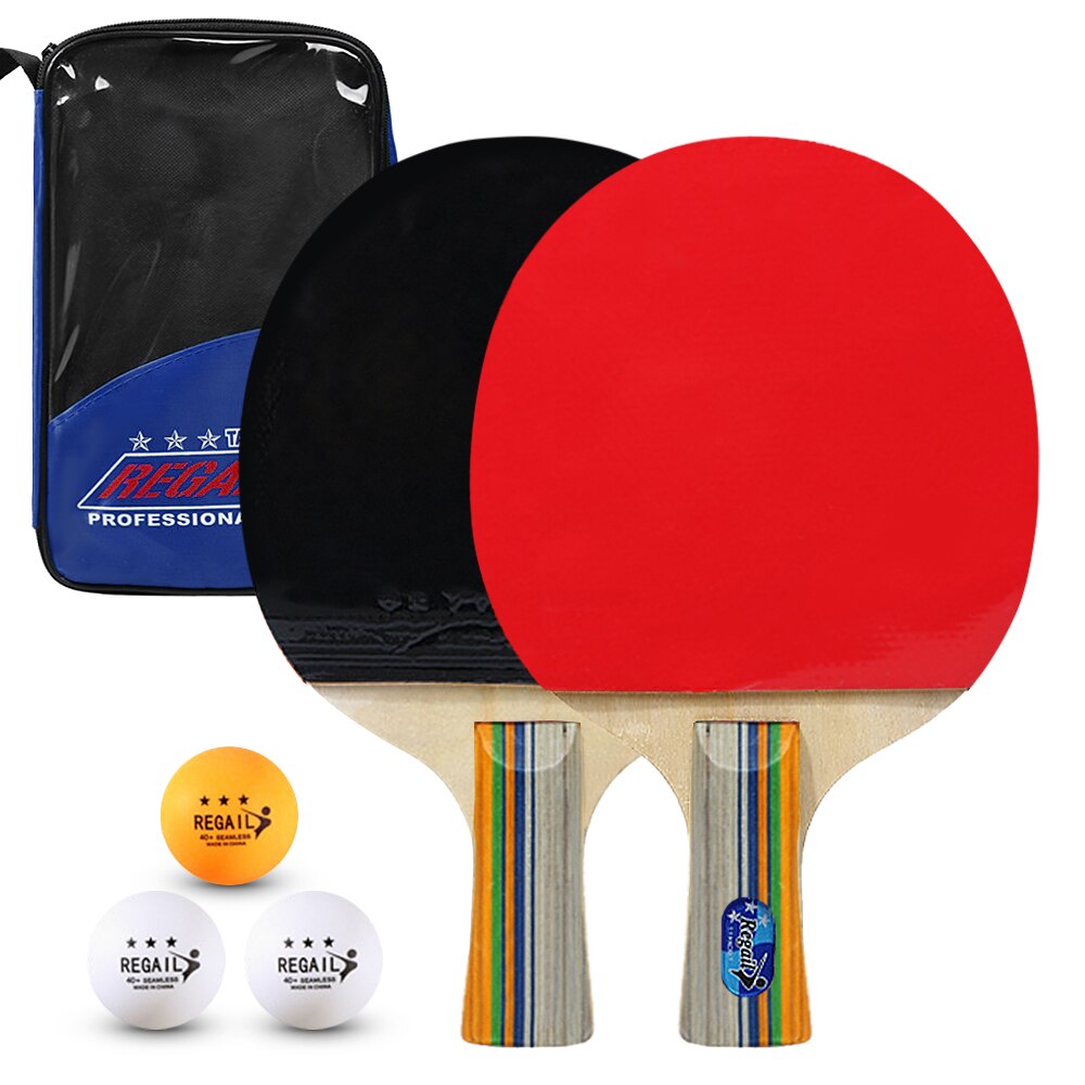 Pingpongbatjes, tafeltennisbatjes, 2 pingpongbats, 3 ballen, lange korte steel, pingpongracket trainingsaccessoires