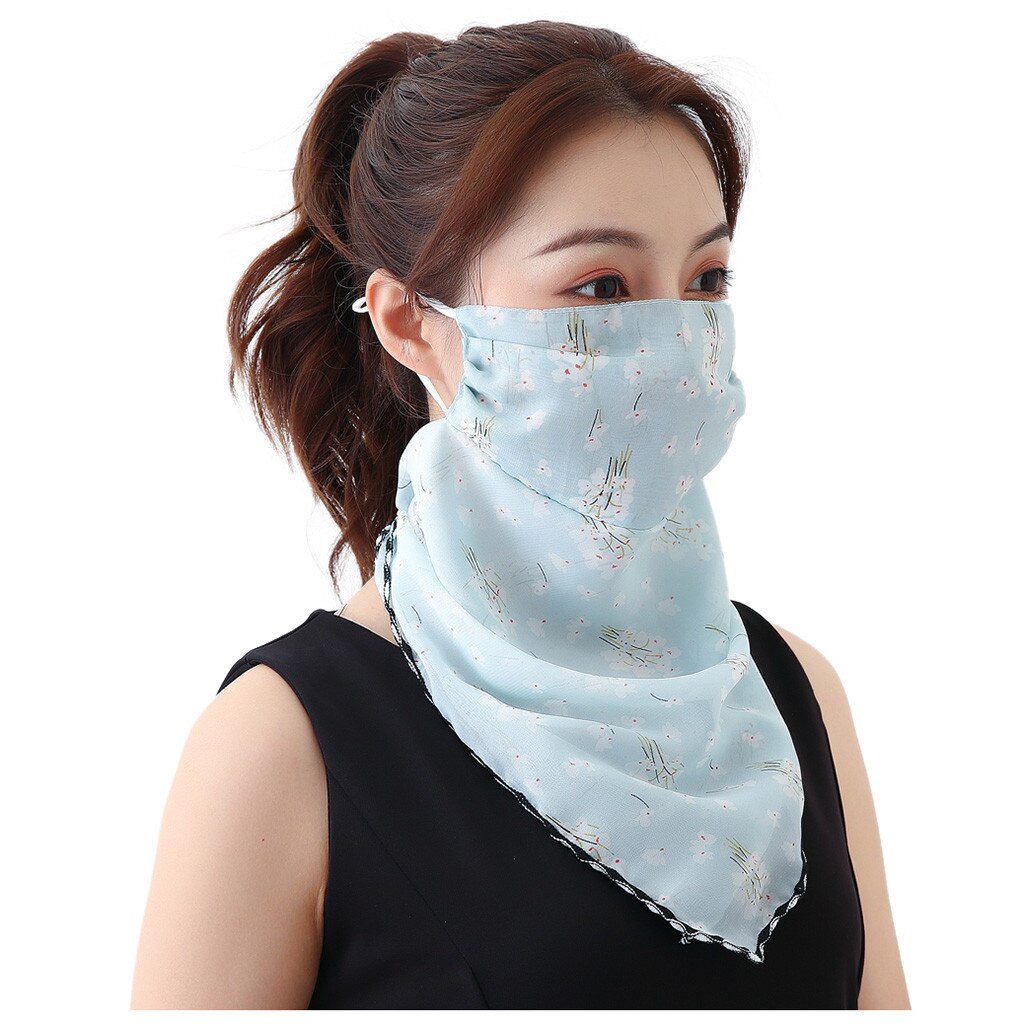 2pc Unisex Face Neck Cover Scarf Earloop Face Mask Balaclava Breathable Scarf Bandana Outdoor Sport Bike Sun Protection Scarves: Blue 