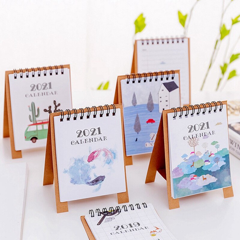 small minimalist mini desktop desk calendar cartoon memorable small calendar calendar