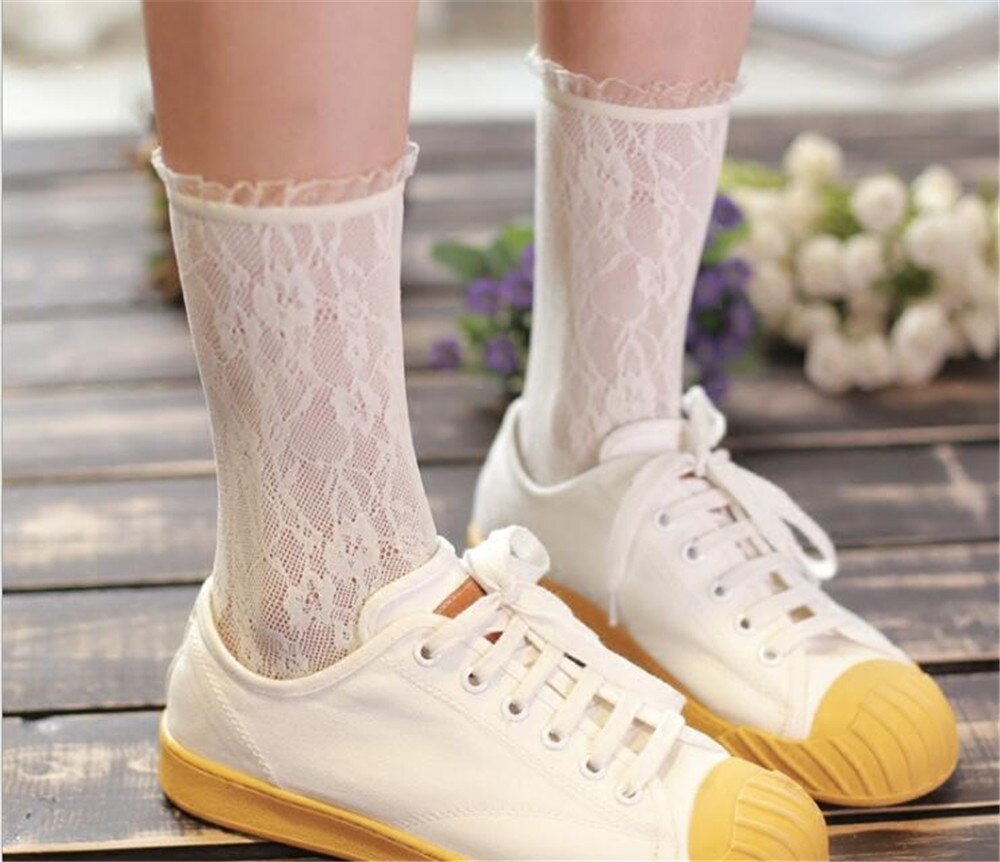 Lolita kant kousen kant zoete bloem kousen kant side stapels sokken retro literaire sokken B709
