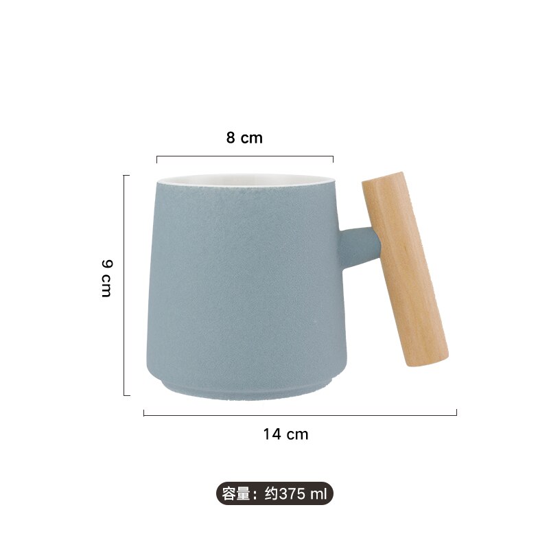 Juego de tazas de boca de cerámica con mango de madera, accesorios de decoración para el baño, hogar, Hotel, 3 unidades: E-1pcs