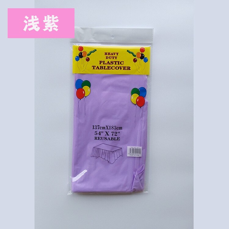 10pcs Disposable tablecloth party tablecloth PE waterproof plastic birthday dessert table plain color banquet tablecloth: purple